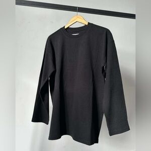 le bon shoppe sunday tee long sleeve tunic top split hem medium